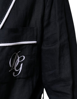 Chaqueta blazer bata azul oscuro con bordado DG
