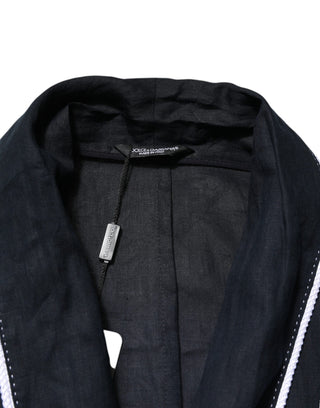 Chaqueta blazer bata azul oscuro con bordado DG