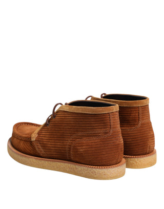 Botines desérticos marrones de ante nobuck y cuero