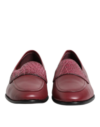 Burgunderrote elegante Slipper aus Leder