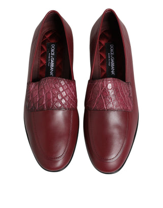 Burgunderrote elegante Slipper aus Leder