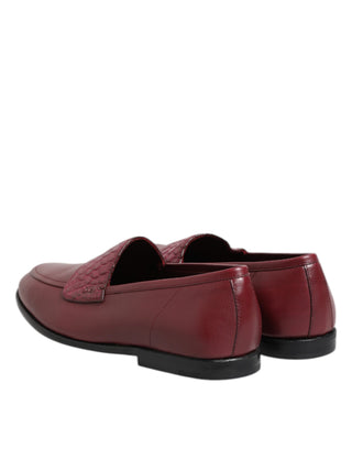 Burgunderrote elegante Slipper aus Leder