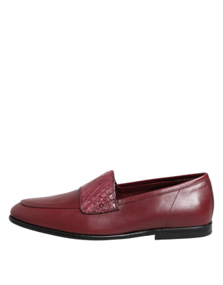 Burgunderrote elegante Slipper aus Leder