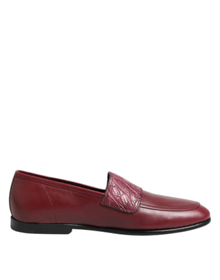 Burgunderrote elegante Slipper aus Leder