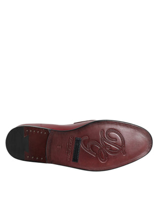Burgunderrote elegante Slipper aus Leder