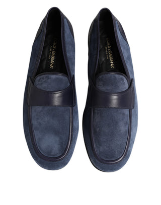 Blaue Wildleder Mokassins