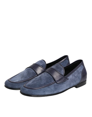Blaue Wildleder Mokassins