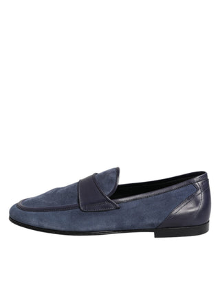Blaue Wildleder Mokassins