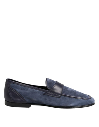 Blaue Wildleder Mokassins