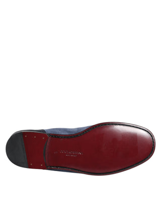 Blaue Wildleder Mokassins