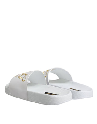Weiße Leder-Pantoletten, Sandalen, Strandschuhe