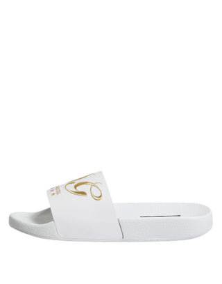 Weiße Leder-Pantoletten, Sandalen, Strandschuhe