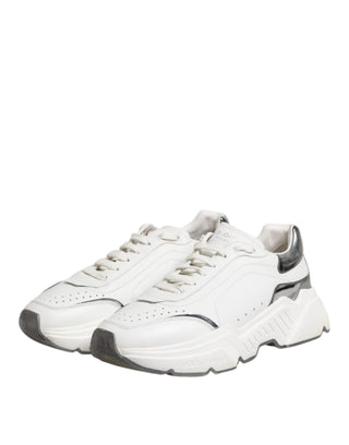 White Daymaster Leather Low Top Sneakers Shoes