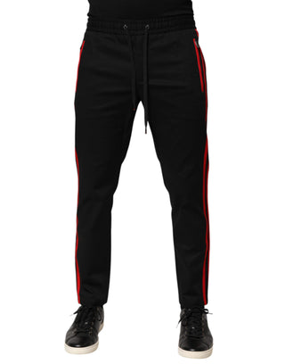 Red Stripe Cotton Logo Jogger-Sweatpants Hose