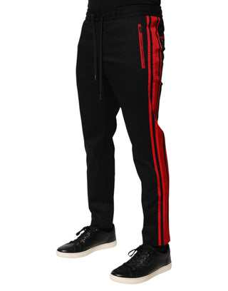 Red Stripe Cotton Logo Jogger-Sweatpants Hose