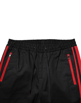Red Stripe Cotton Logo Jogger-Sweatpants Hose