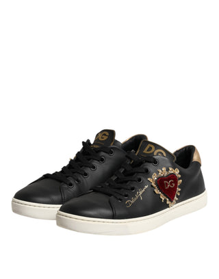 Zapatillas de cuero negro Sacred Heart