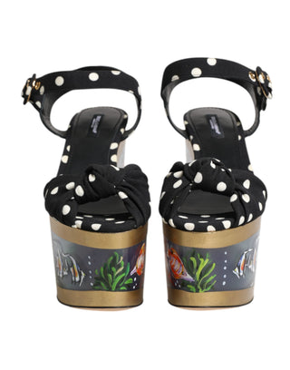 Sandalias de cuña con lunares multicolor