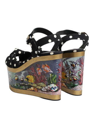 Sandalias de cuña con lunares multicolor
