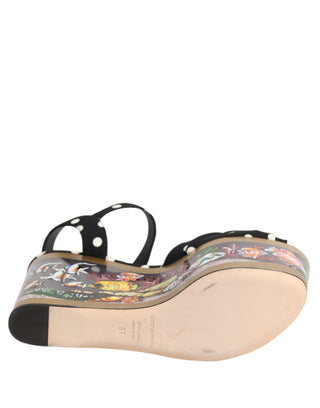 Sandalias de cuña con lunares multicolor