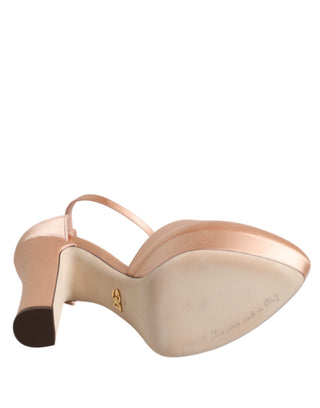 Pink Block Heels Ankle Strap Sandals Shoes