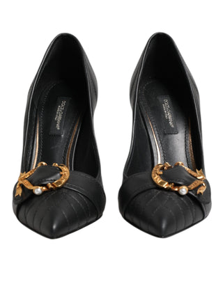 Black Devotion Leather Heels Pumps Shoes