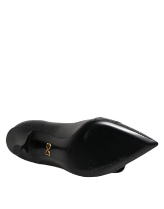 Black Devotion Leather Heels Pumps Shoes