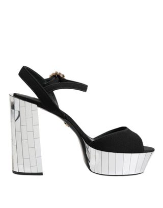 Sandalias Keira negras con correa al tobillo y cristales