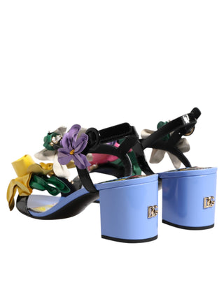 Mehrfarbige Blumen-Kristall-Sandalen KEIRA