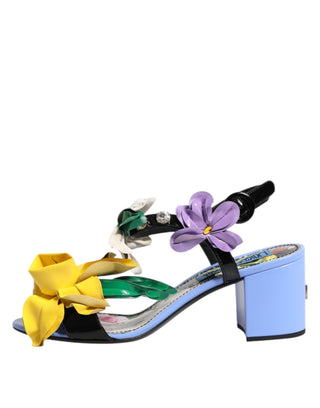 Mehrfarbige Blumen-Kristall-Sandalen KEIRA