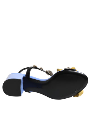 Mehrfarbige Blumen-Kristall-Sandalen KEIRA