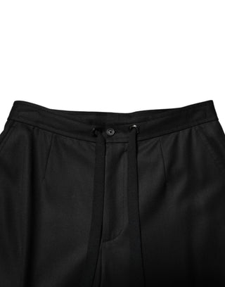 Solid Black Cargo Jogger Men Sweatpants Pants