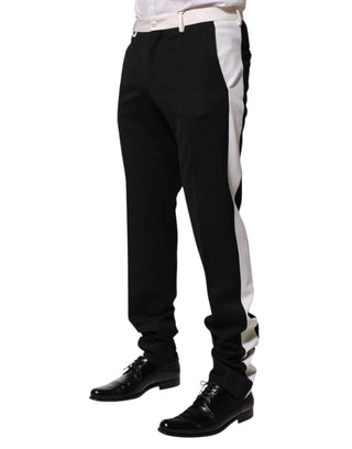 Schwarz-weiß gestreifte Wollhose für Herren