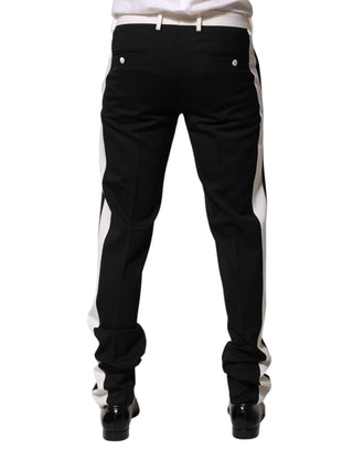 Schwarz-weiß gestreifte Wollhose für Herren