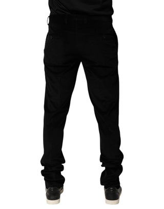 Pantalones formales de vestir de algodón negro para hombre