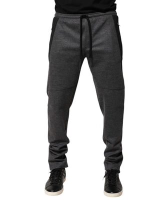Jogginghose aus grau-schwarzem Wollmix