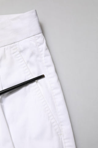 Pantalones formales de vestir ajustados de algodón blanco