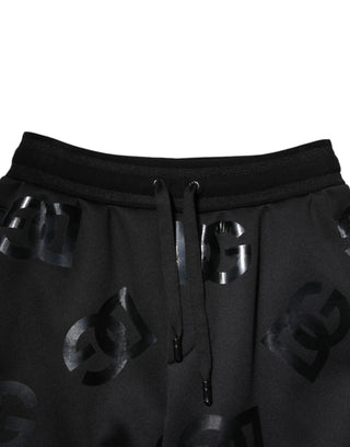 Bermudas tipo sweatshorts de algodón negro con logo