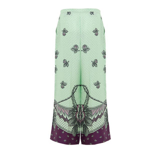 Green Silk Casual Pants