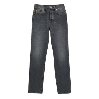 Gray Cotton Relaxed Fit Jeans