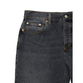 Gray Cotton Relaxed Fit Jeans