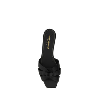 Black Calf Leather Bos Taurus Strap-On Sandals