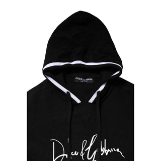 Schwarzer Kapuzenpullover mit Logo-Print