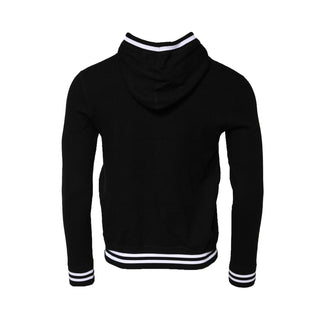 Schwarzer Kapuzenpullover mit Logo-Print