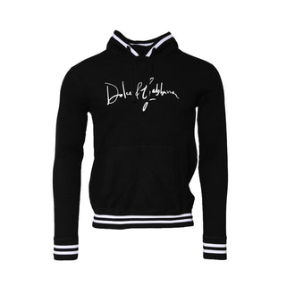 Schwarzer Kapuzenpullover mit Logo-Print