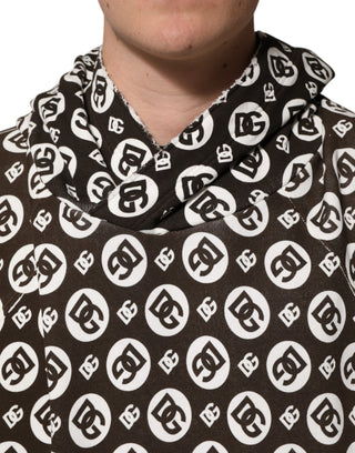 Brauner weißer DG Logo Kapuzenpullover