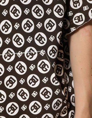 Brauner weißer DG Logo Kapuzenpullover