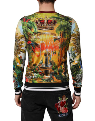 Tropical Heart Crown Silk Pullover Sweater