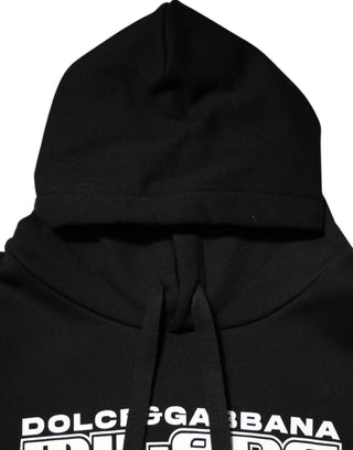 Sudadera con capucha negra de algodón con logo DG Milano