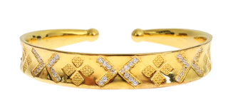Pulsera de bangle de plata 925 de oro CZ